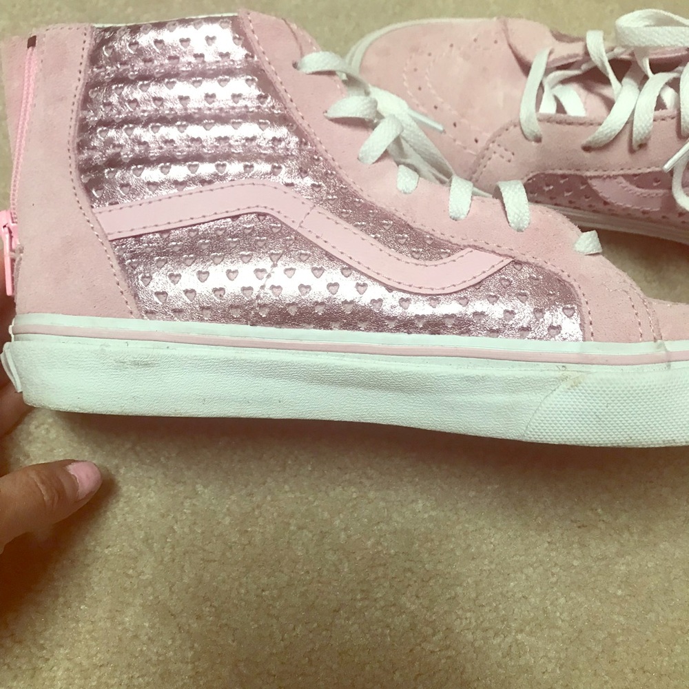 VANS Sk8 Hi Zip Metallic Heart pink